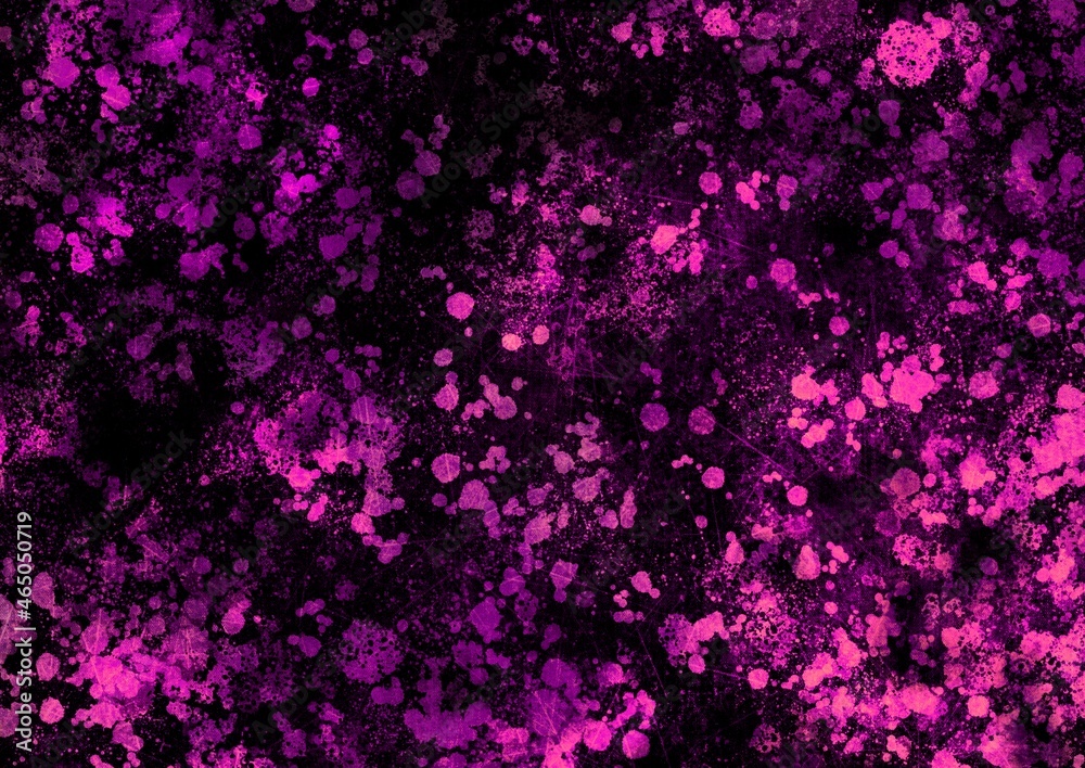 Pink black magenta vintage background with spots, splashes and dots. Watercolor texture with blur and gradient. A magical space for creative art ideas and graphic design. Spotted texture.