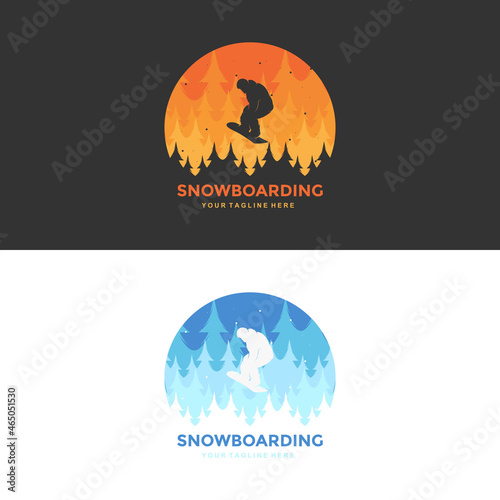 Snowboarding logo  vector illustration Template
