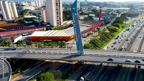 Bridge in Guarulhos city, Sao Paulo, Brazil. Downtown view of Dutra road.Bridge in Guarulhos city, Sao Paulo, Brazil. Downtown view of Dutra road.Bridge in Guarulhos city. Downtown view of Dutra road. photo