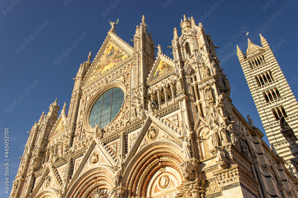 Cathedral of Siena on a clear bleu sky day (Duomo di Siena), Italy