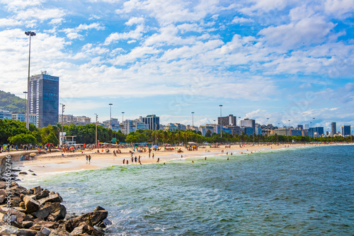 Flamengo Beach panorama view and cityscape Rio de Janeiro Brazil. photo