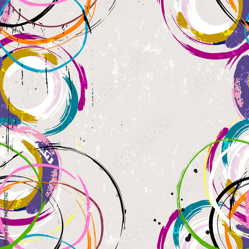 seamless abstract background pattern, with circles, paint strokes and splashes