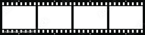 Film strips collection. Old retro cinema movie strip. Video recording. Vector illustration.