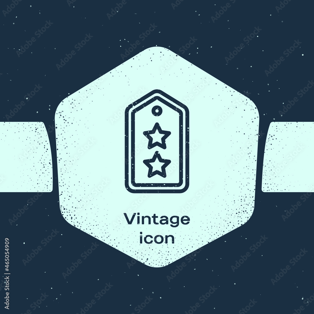 Grunge line Military rank icon isolated on blue background. Military badge sign. Monochrome vintage drawing. Vector Grunge line Military rank icon isolated on blue background. Military badge sign. Monochrome vintage drawing. Vector