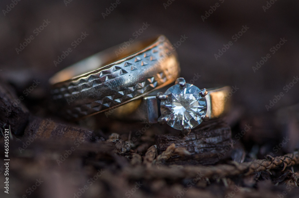 Wedding Rings Man and Wife Together Diamond Mens Band Engagement 