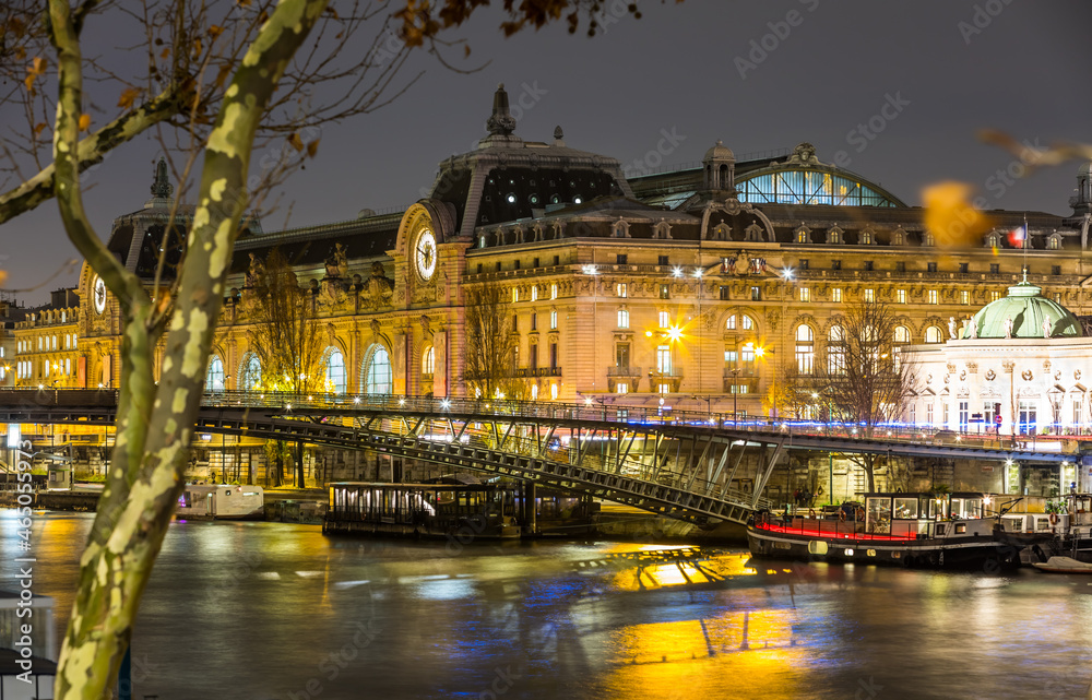 Orsay museum in Paris at night