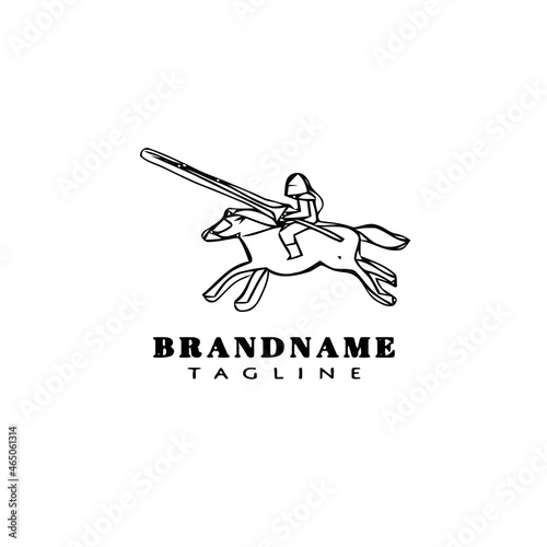 cavalry logo cartoon design icon template black isolated flat illustration