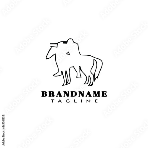 flat cavalry logo cartoon design icon template black isolated vector illustration