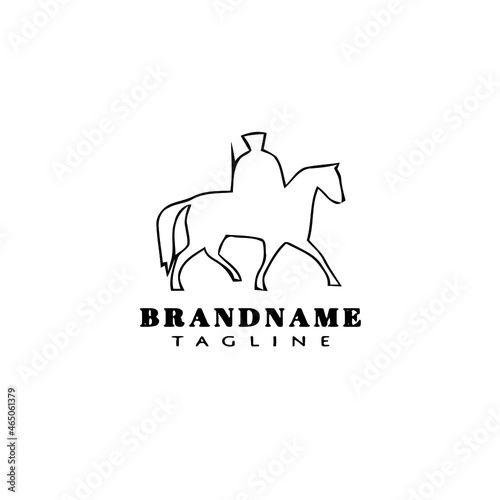 cavalry logo cartoon cute icon template black isolated vector illustration