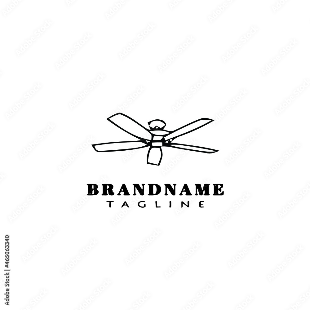 shapes ceiling fan cartoon logo design template icon black isolated vector illustration