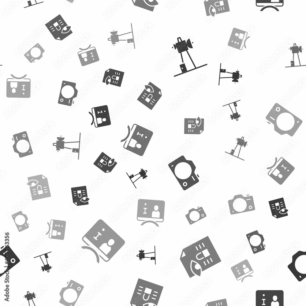 Set Antenna, Journalistic investigation, Photo camera and Television report on seamless pattern. Vector Set Antenna, Journalistic investigation, Photo camera and Television report on seamless pattern. Vector