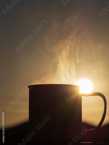 smoke from a cup of coffee