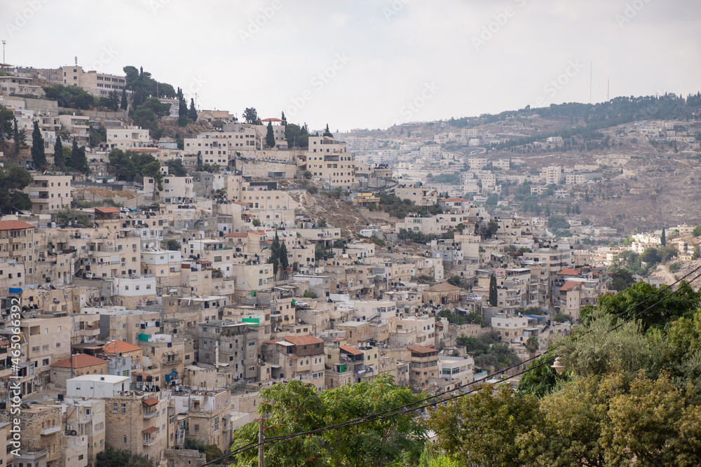View to Jerusalem from city of David. Old city. Israel
