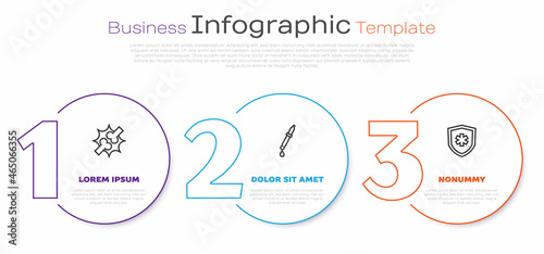 Set line Joint pain, knee pain, Pipette and Life insurance. Business infographic template. Vector