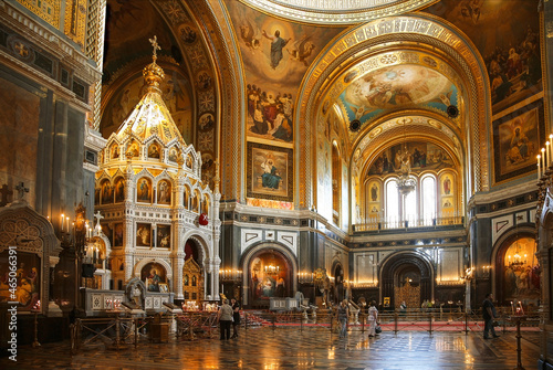 Interior of the Cathedral of Christ the Savior. Moscow, Russia
