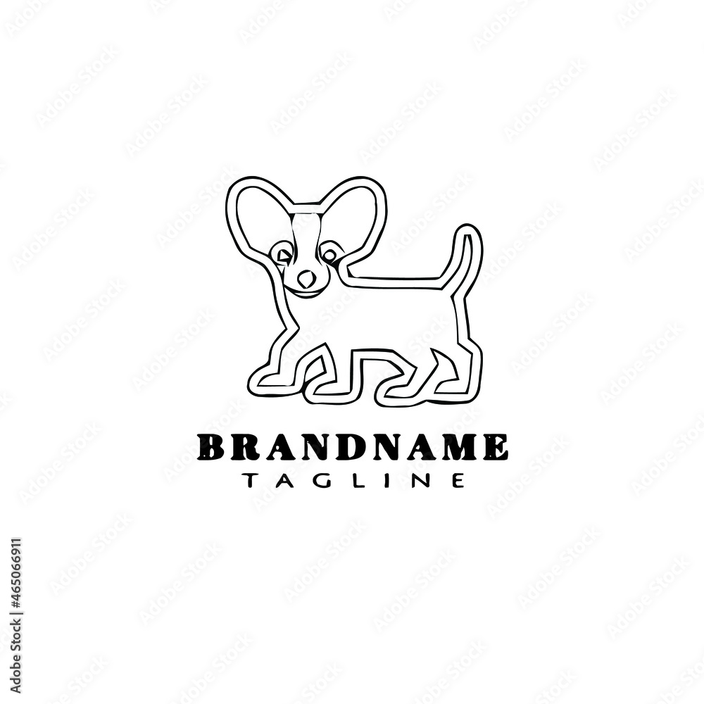 Fototapeta premium cute dog logo cartoon icon template black isolated vector illustration