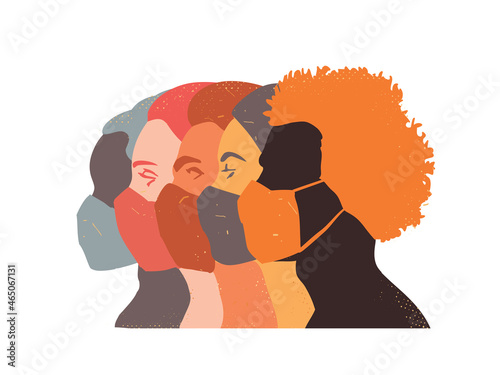 People of different nationalities wearing a masks