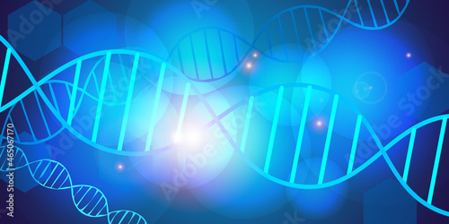 DNA and genetics abstract illustration - Blue design banner