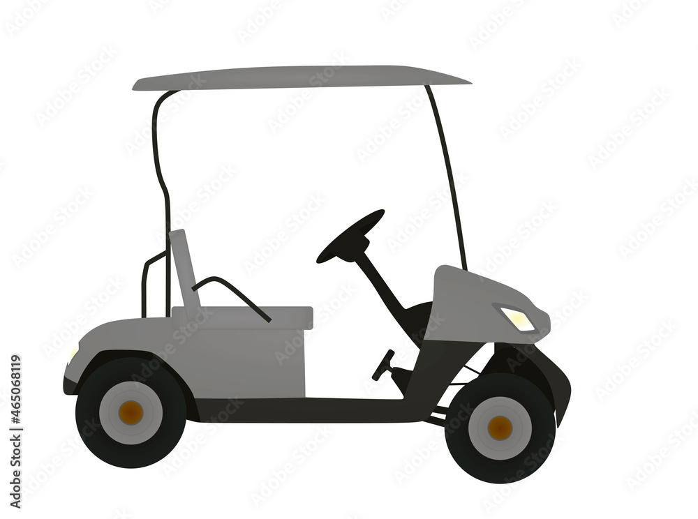 Grey golf car. vector illustration
