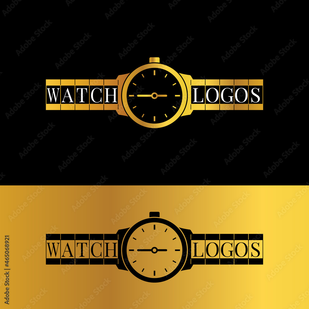 Luxury Gold Watches Logo Design Template. Suitable for watch