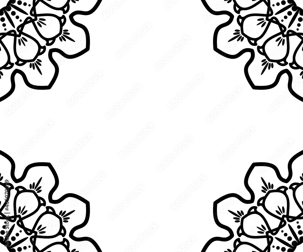 corner frame pattern, for invitation design material, fabric print ...