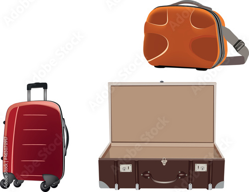 modern vintag trolly suitcase