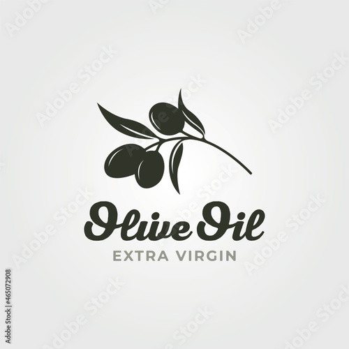 Fotografie, Obraz olive branch vintage logo vector symbol illustration design, olive oil label des