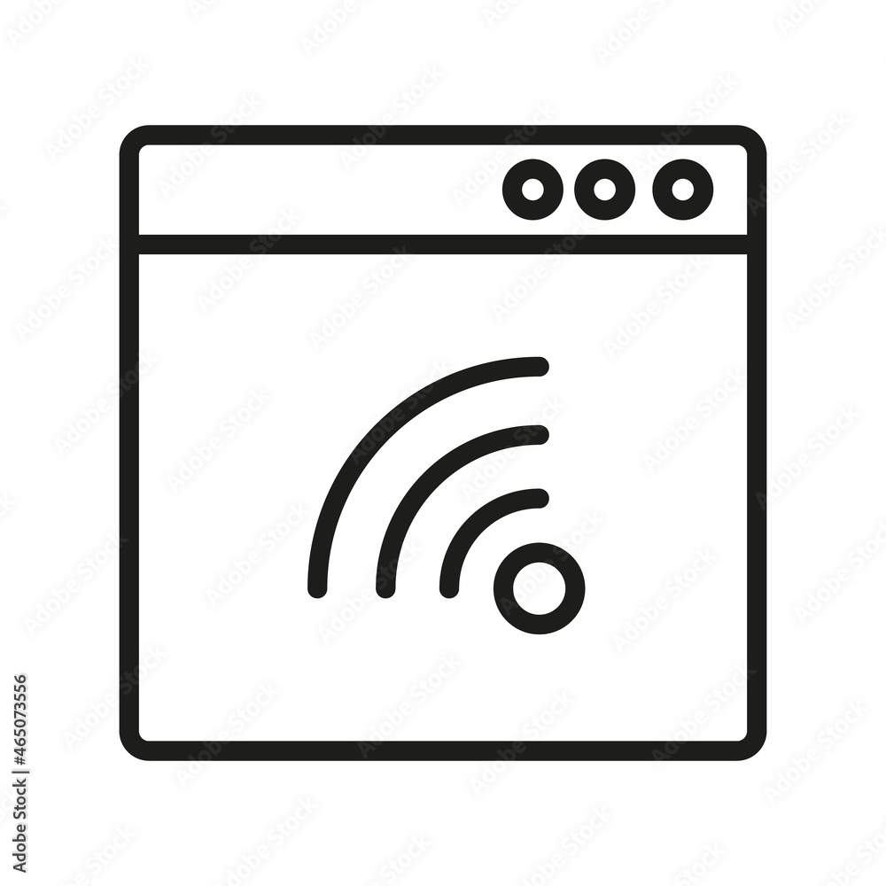 Website Outline Vector Icon. Illustration Of A Stroke Vector On A White Background. For App And Website Website Outline Vector Icon. Illustration Of A Stroke Vector On A White Background. For App And Website