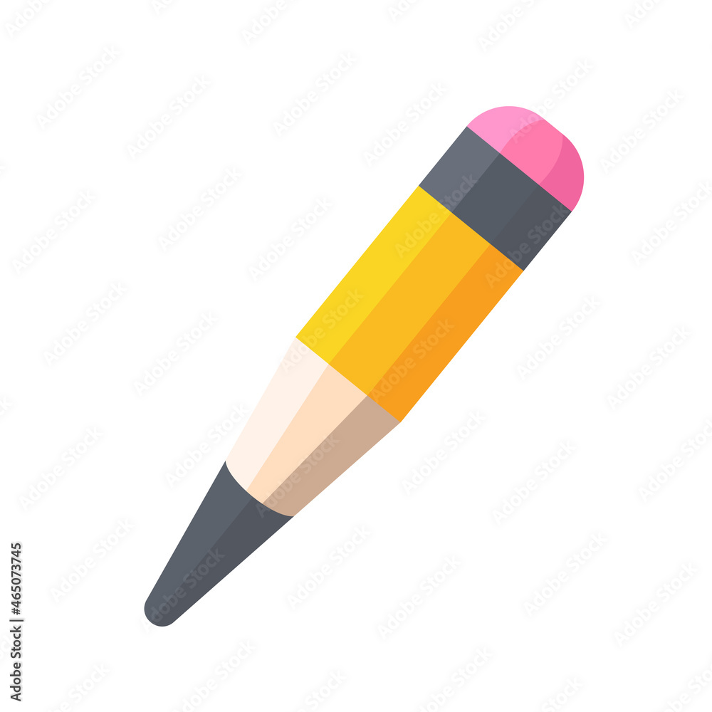 Pencil. Small, sharpened pencil. Vector illustration isolated on white background. Pencil. Small, sharpened pencil. Vector illustration isolated on white background.