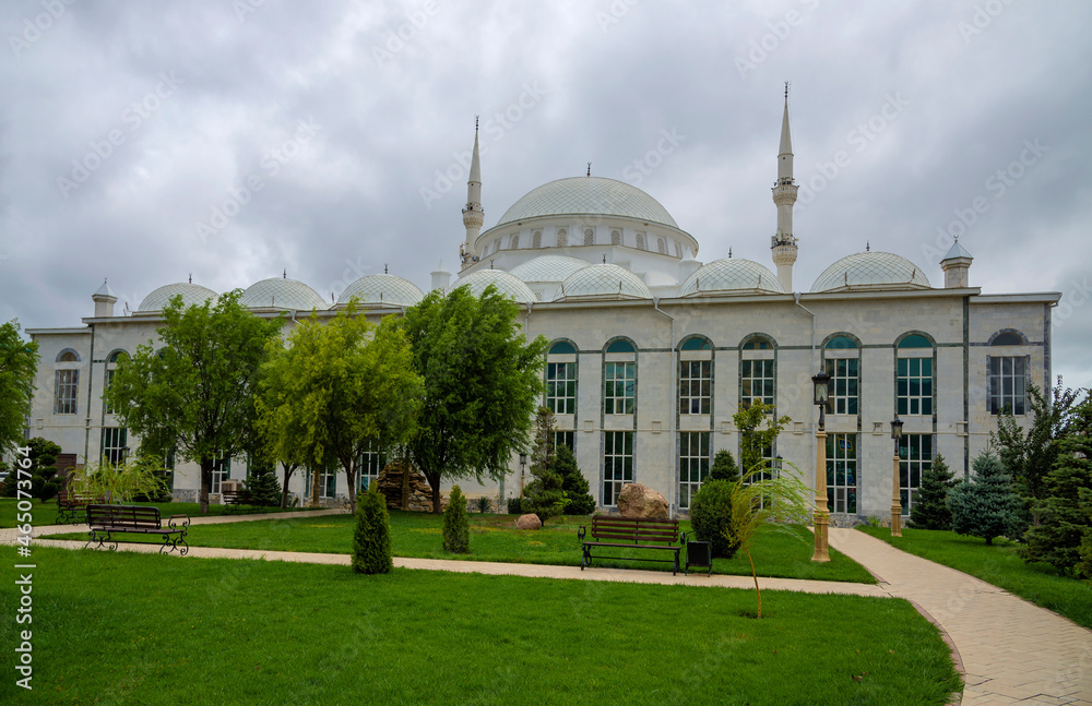 View of the Central Juma Mosque, autumn day. Makhachkala