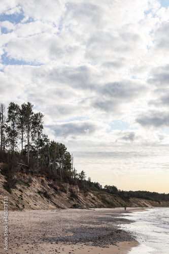 Nature landscape view with shoreline near Baltic sea.