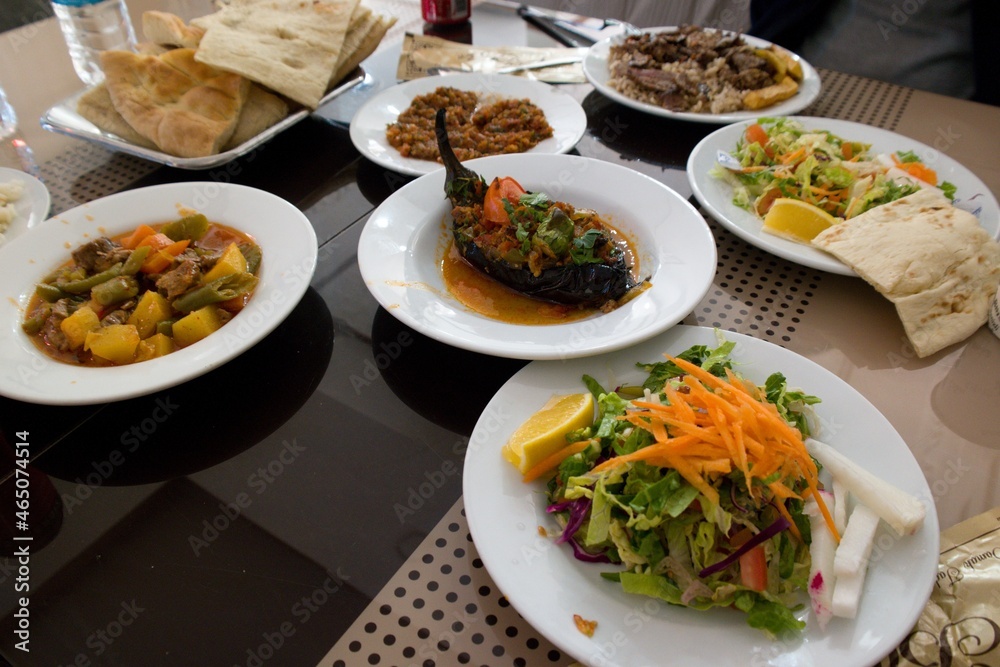 Plentiful Turkish lunch in Midyat