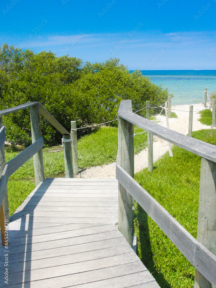 Wooden beach path way Wooden beach path way