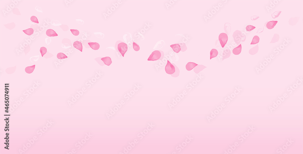 Pink flying petals isolated on Pink gradient background. Sakura Roses petals. Vector Pink flying petals isolated on Pink gradient background. Sakura Roses petals. Vector