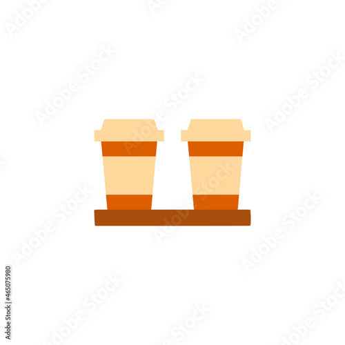 Coffee cups icon in color icon, isolated on white background 