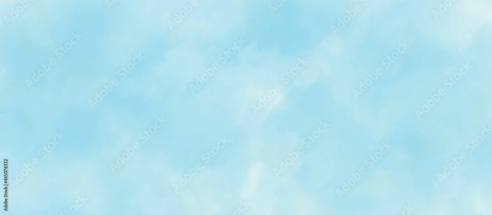 Watercolor background illustration. Blue sky color. beautiful nature in the morning. for backdrop decorative and wallpaper design. The perfect sky background.