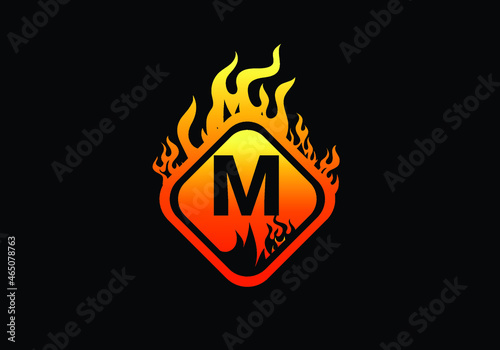 Fire M Letter Logo And Icon Design Template