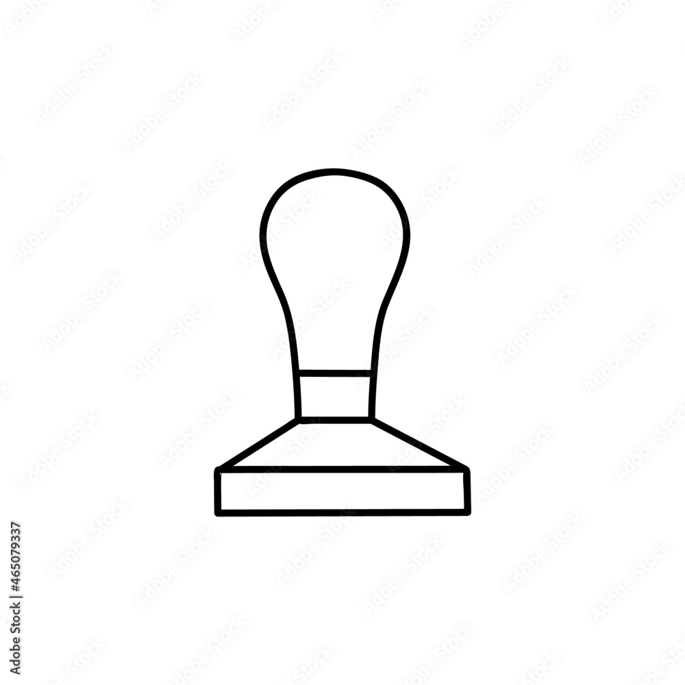 Bean tamper icon in flat black line style, isolated on white Bean tamper icon in flat black line style, isolated on white