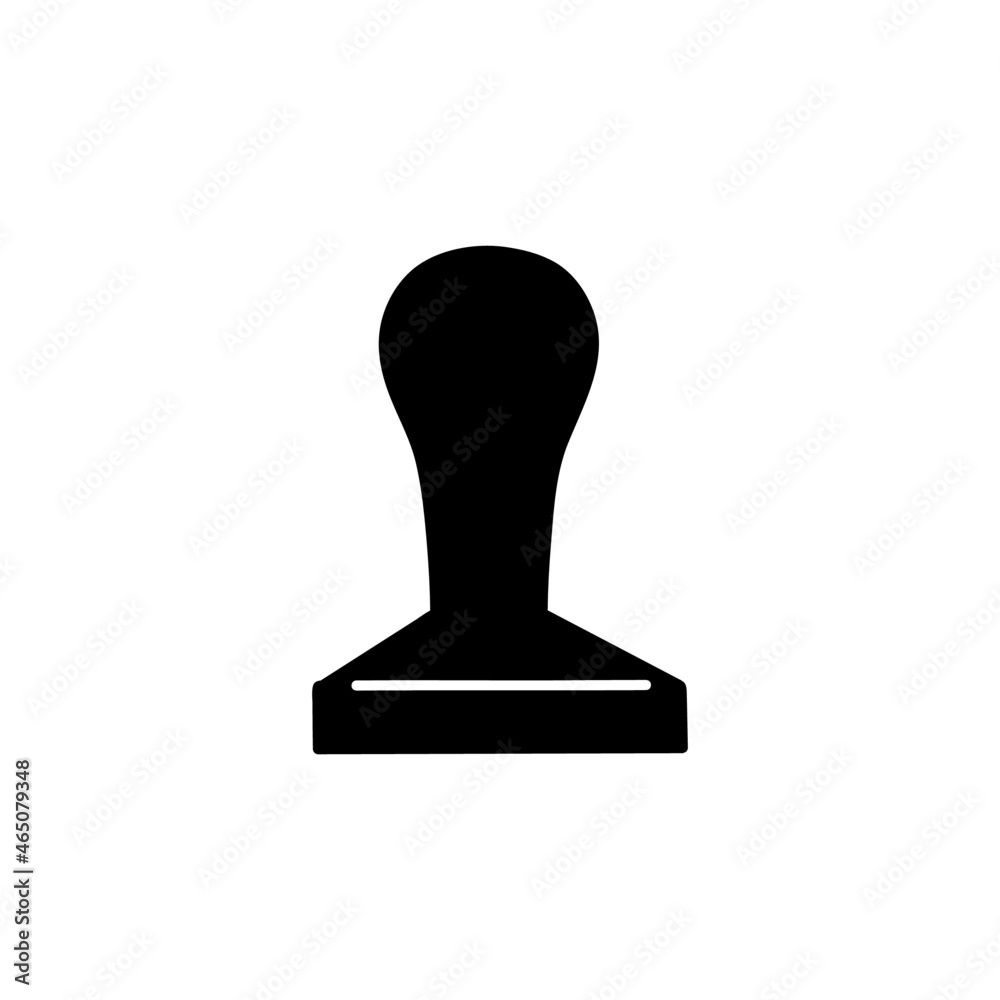 Bean tamper icon in solid black flat shape glyph icon, isolated on white background Bean tamper icon in solid black flat shape glyph icon, isolated on white background