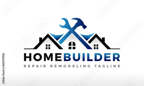 Home House Builders Repair Remodeling Logo Design Vector Icon Illustrations.