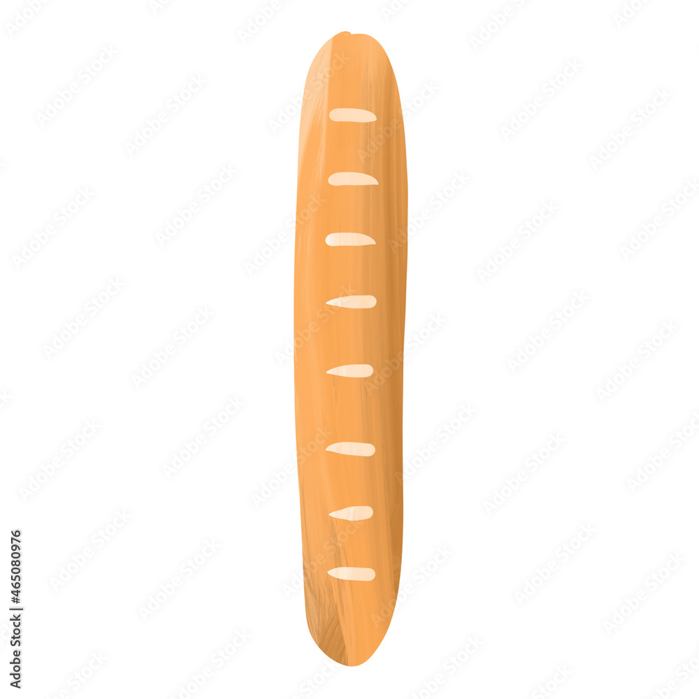 Baguette on an isolated white background. Logo, clipart. Baguette on an isolated white background. Logo, clipart.