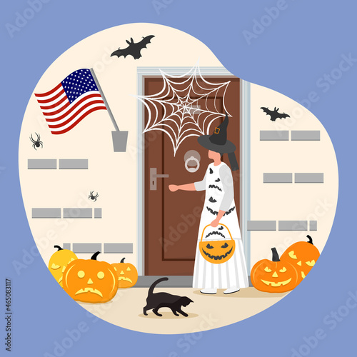 Halloween Girl Holiday Trick or treat Door Jack