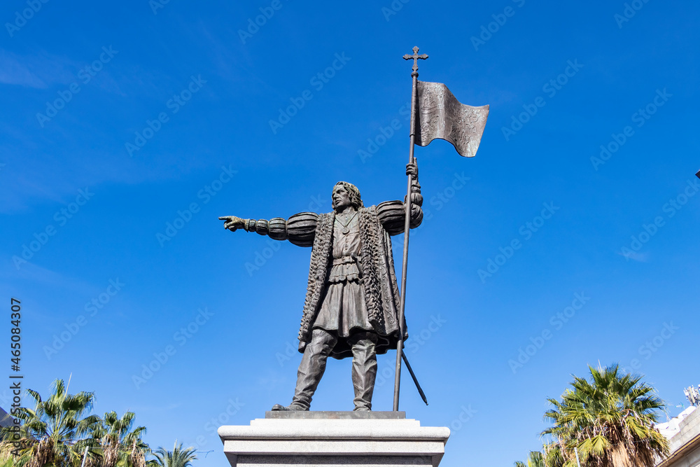 The monument of Christopher Columbus in Huelva, Andalusia, Spain