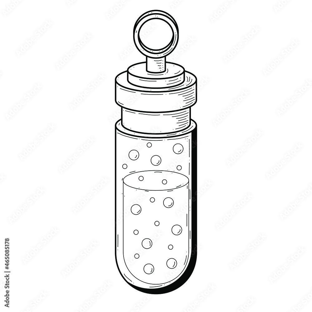 Black Simple Line Glass Flask With Bubbles Doodle Outline Potion Drink Elixir Liquid Element Vector Design Style Sketch Isolated Illustration Magic Witchcraft Black Simple Line Glass Flask With Bubbles Doodle Outline Potion Drink Elixir Liquid Element Vector Design Style Sketch Isolated Illustration Magic Witchcraft