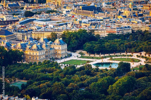 The Luxembourg Palace in The Jardin du Luxembourg or Luxembourg Gardens in Paris, France. Luxembourg Palace was originally built (1615-1645) to be the royal residence of the regent Marie de Medici. © daliu