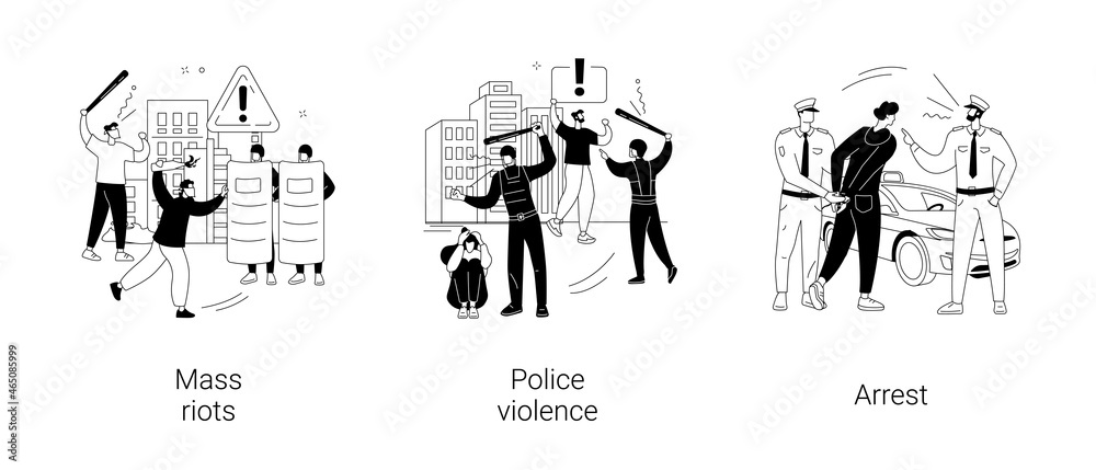 Street action abstract concept vector illustrations.