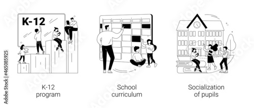 Education program abstract concept vector illustrations.