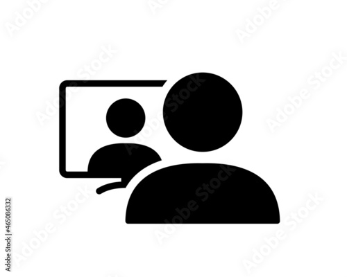 Online conference  webinar icon. Video call  discussion  online learning  Illustration vector