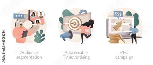 Digital ad campaign abstract concept vector illustrations.
