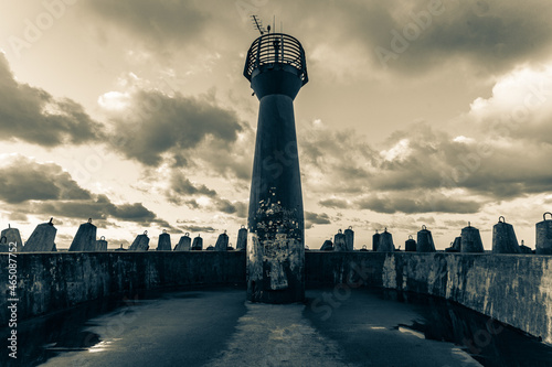 lighthouse at dusk